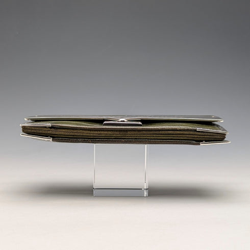 1898 英國古董純銀裝飾小號皮革皮夾零皮夾 GH James & Co